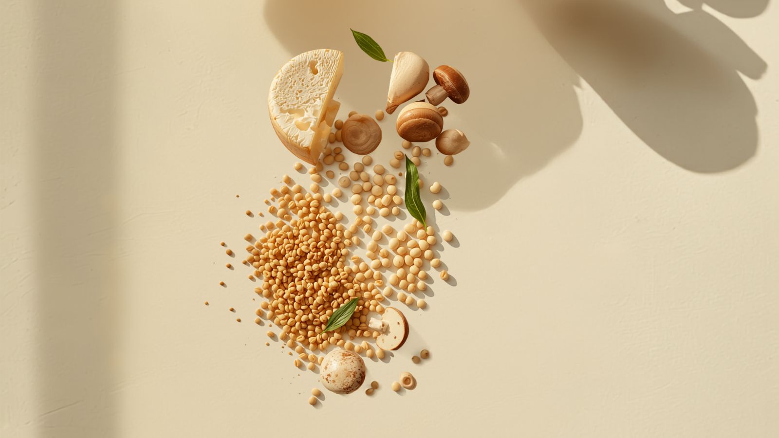 Natürliche Lebensmittel mit Spermidin-Gehalt: Weizenkeime, Käse, Sojabohnen und Pilze